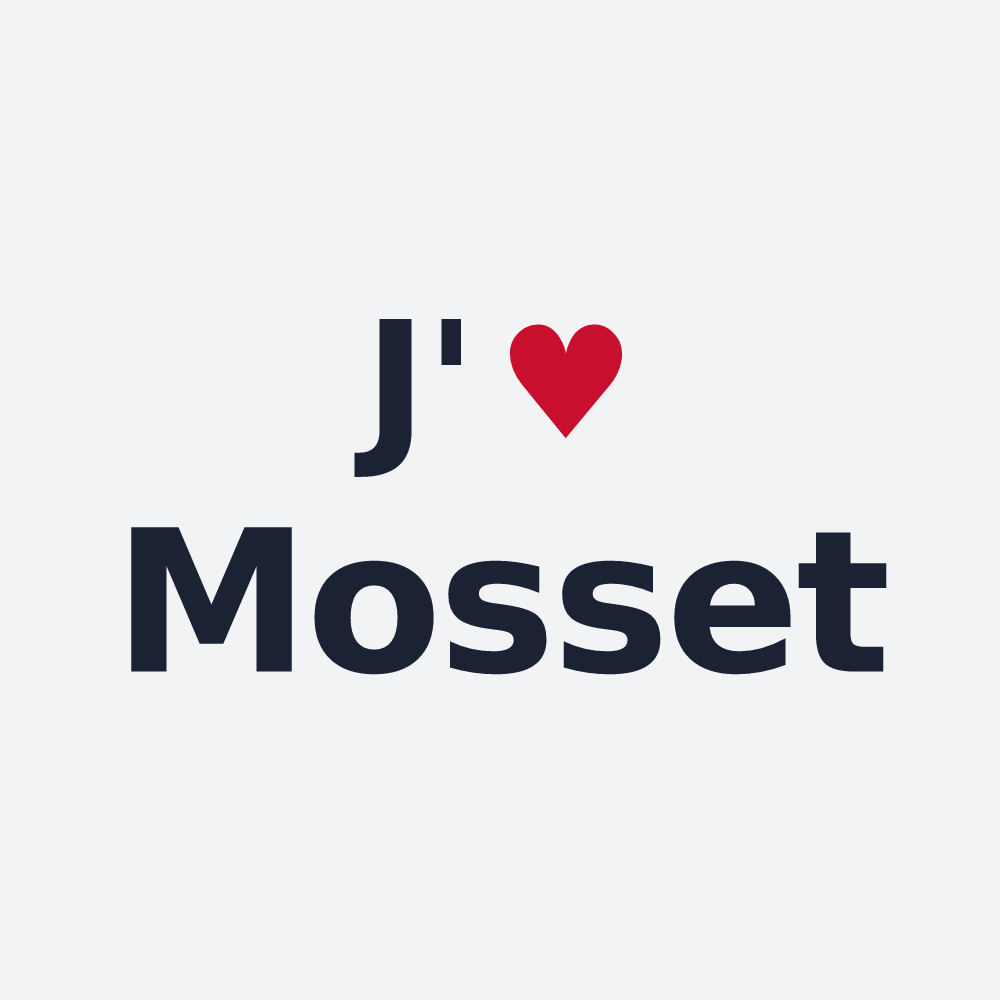 Poster personnalisé Mosset — design J'aime Mosset