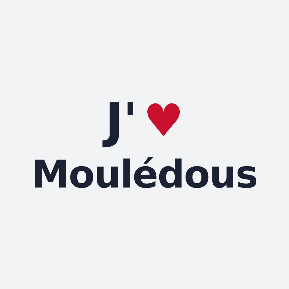 Poster personnalisé Moulédous — design J'aime Moulédous