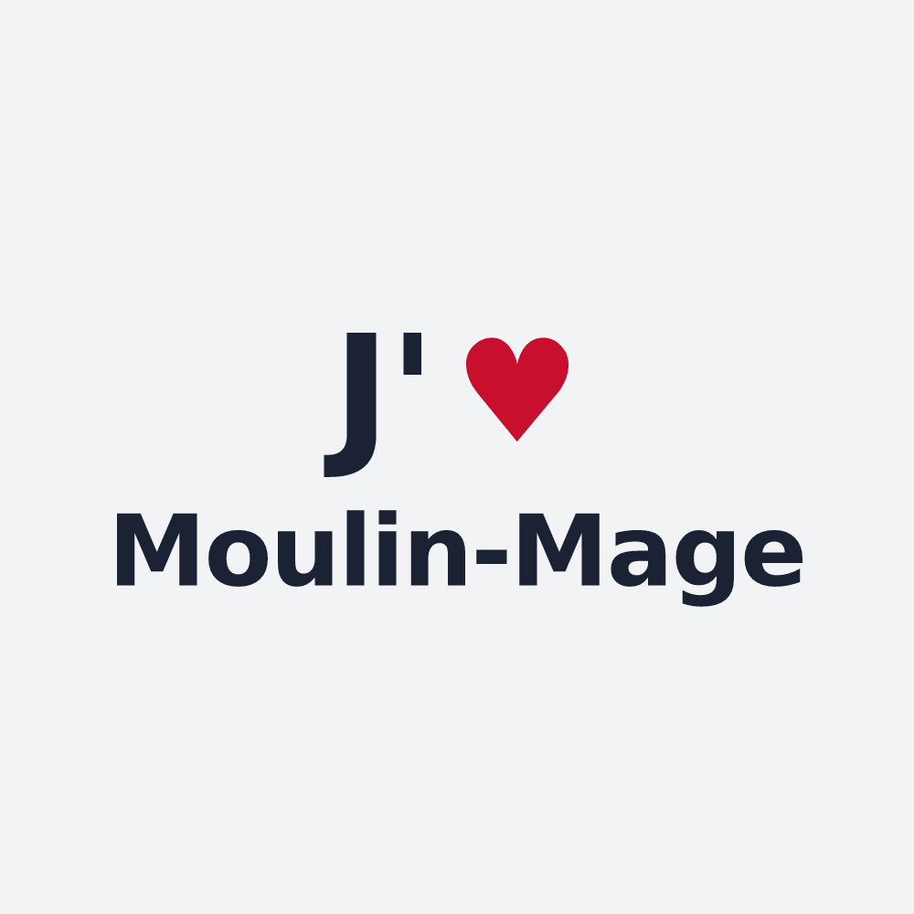 Poster personnalisé Moulin-Mage — design J'aime Moulin-Mage