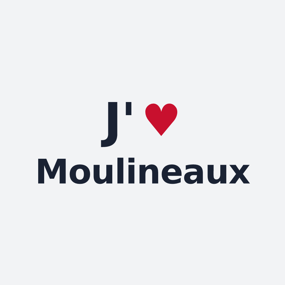 Poster personnalisé Moulineaux — design « J'aime Moulineaux » imprimé sur le poster