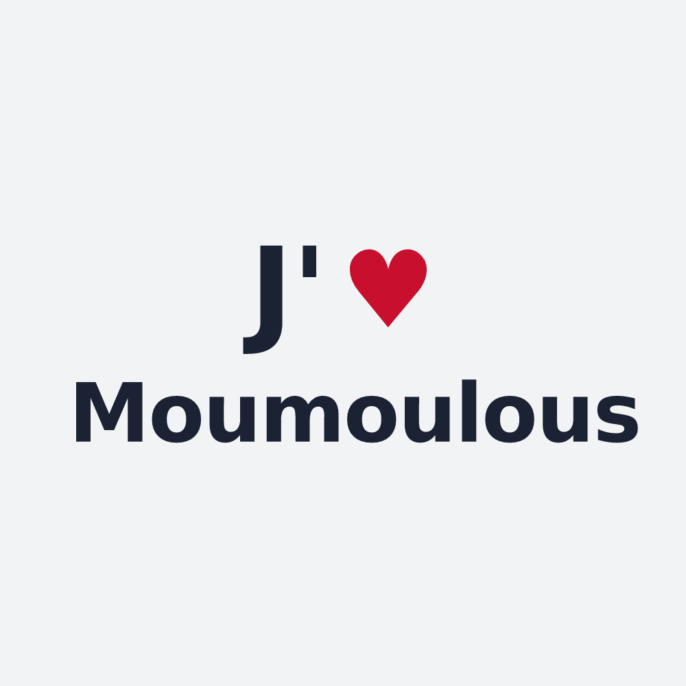 Poster personnalisé Moumoulous — design « J'aime Moumoulous » imprimé sur le poster