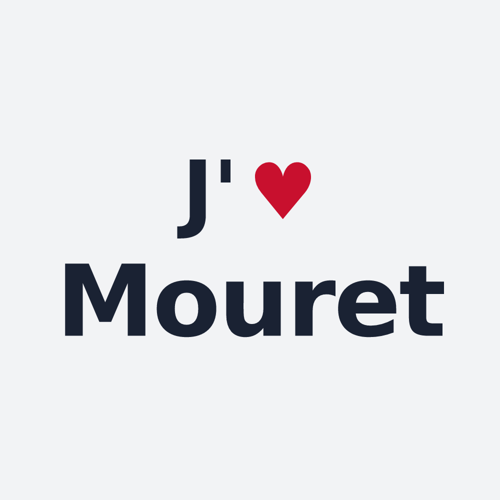 Poster personnalisé Mouret — design « J'aime Mouret » imprimé sur le poster