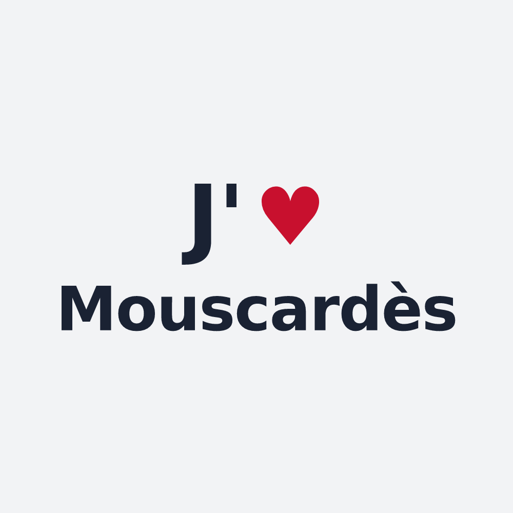 Poster personnalisé Mouscardès — design J'aime Mouscardès