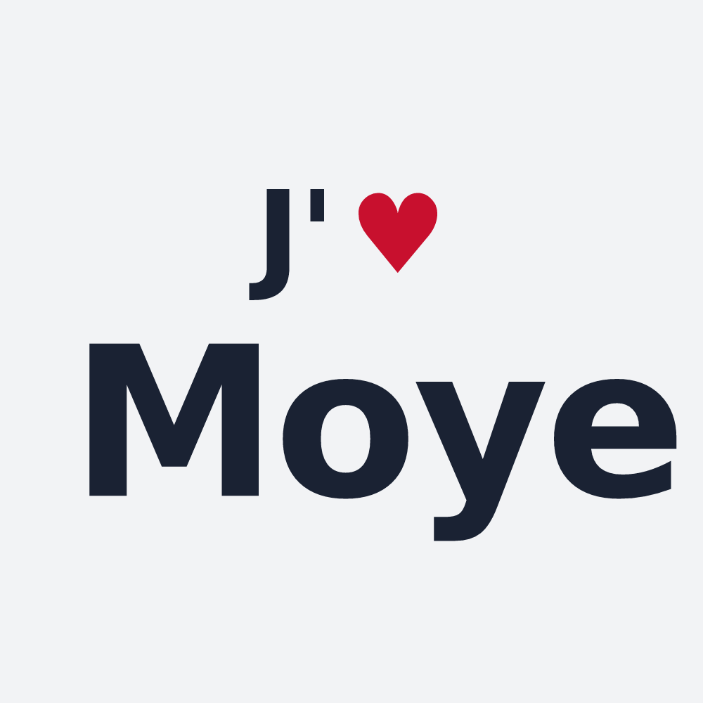 Poster personnalisé Moye — design « J'aime Moye » imprimé sur le poster