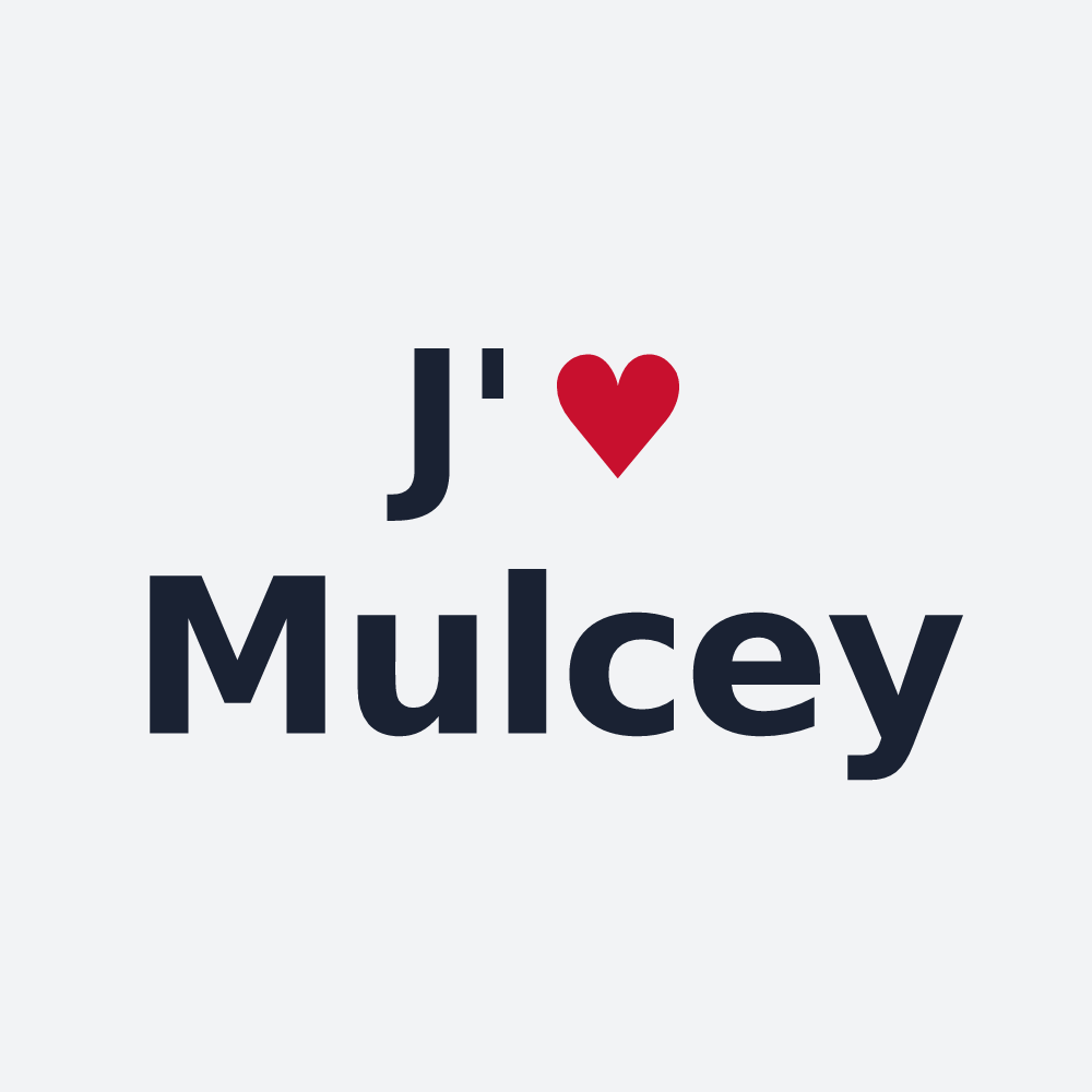 Poster personnalisé Mulcey — design « J'aime Mulcey » imprimé sur le poster