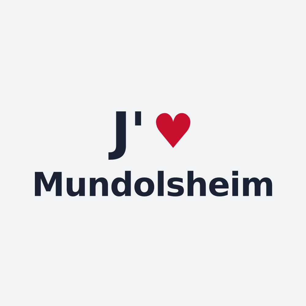 Poster personnalisé Mundolsheim — design « J'aime Mundolsheim » imprimé sur le poster