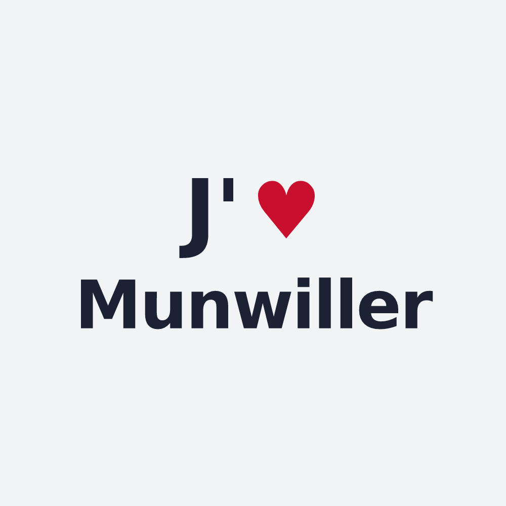 Poster personnalisé Munwiller — design « J'aime Munwiller » imprimé sur le poster