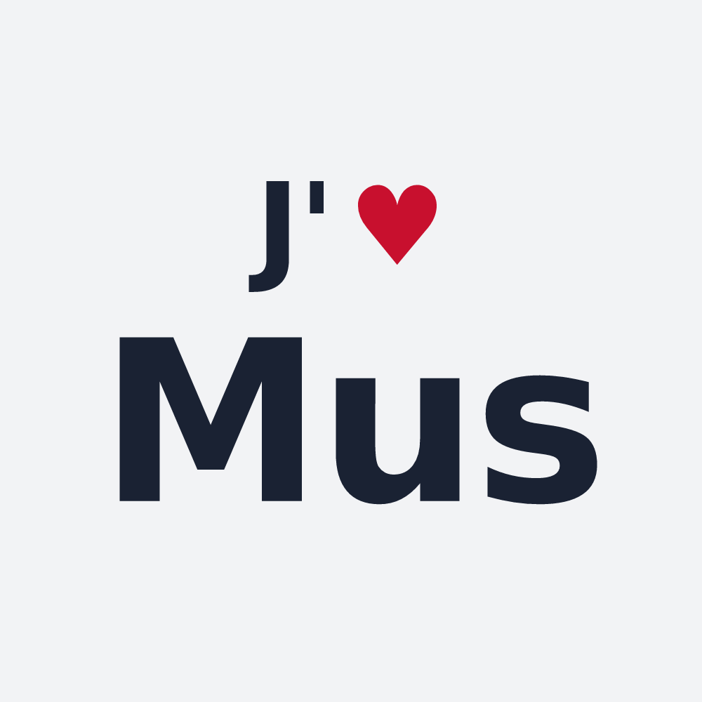 Poster personnalisé Mus — design « J'aime Mus » imprimé sur le poster