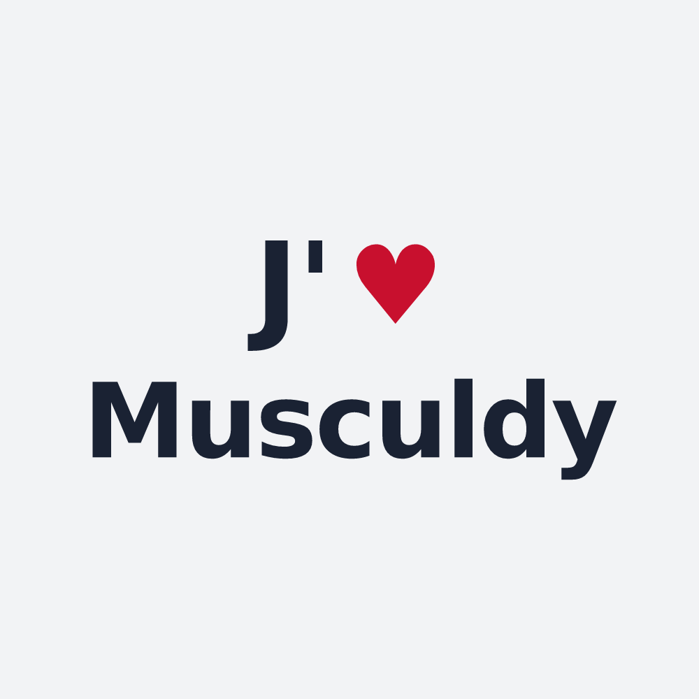 Poster personnalisé Musculdy — design J'aime Musculdy