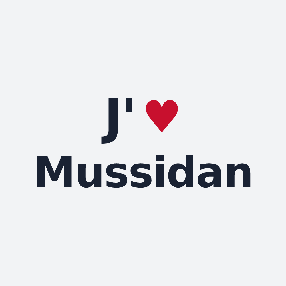 Poster personnalisé Mussidan — design J'aime Mussidan