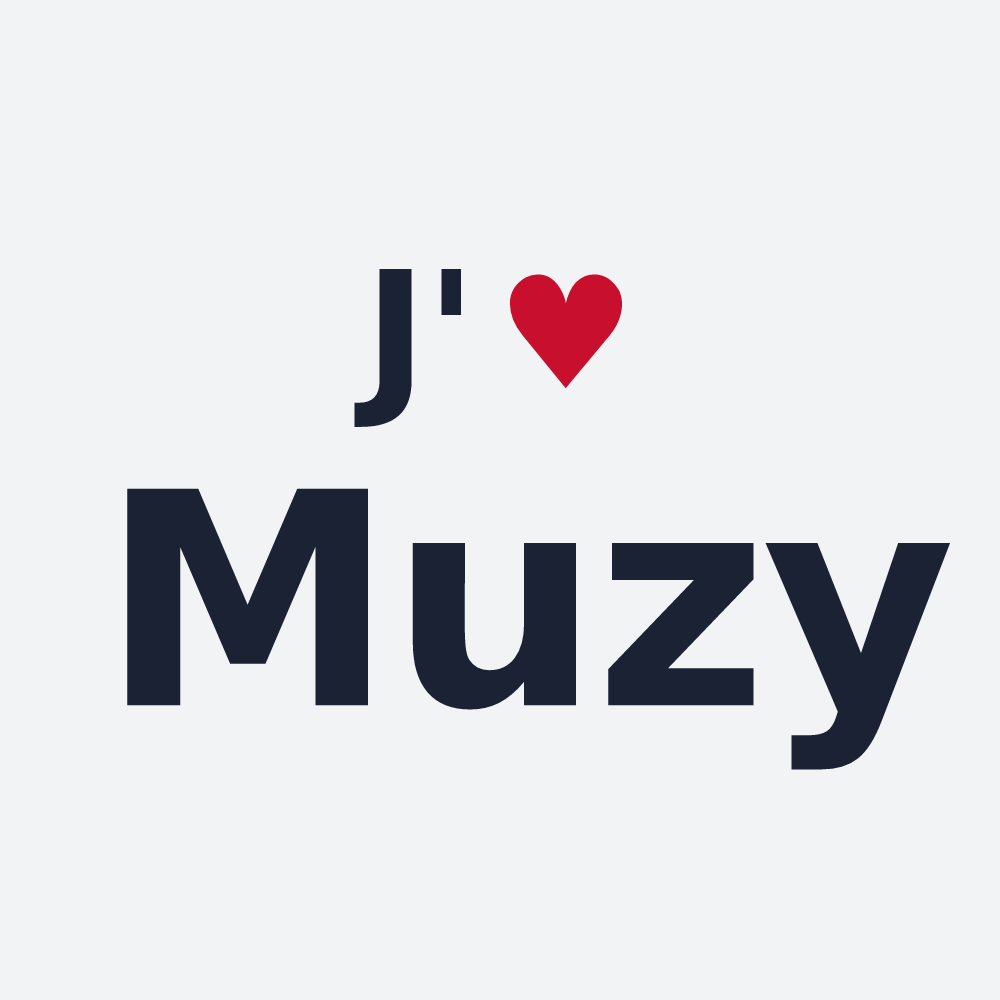 Poster personnalisé Muzy — design J'aime Muzy