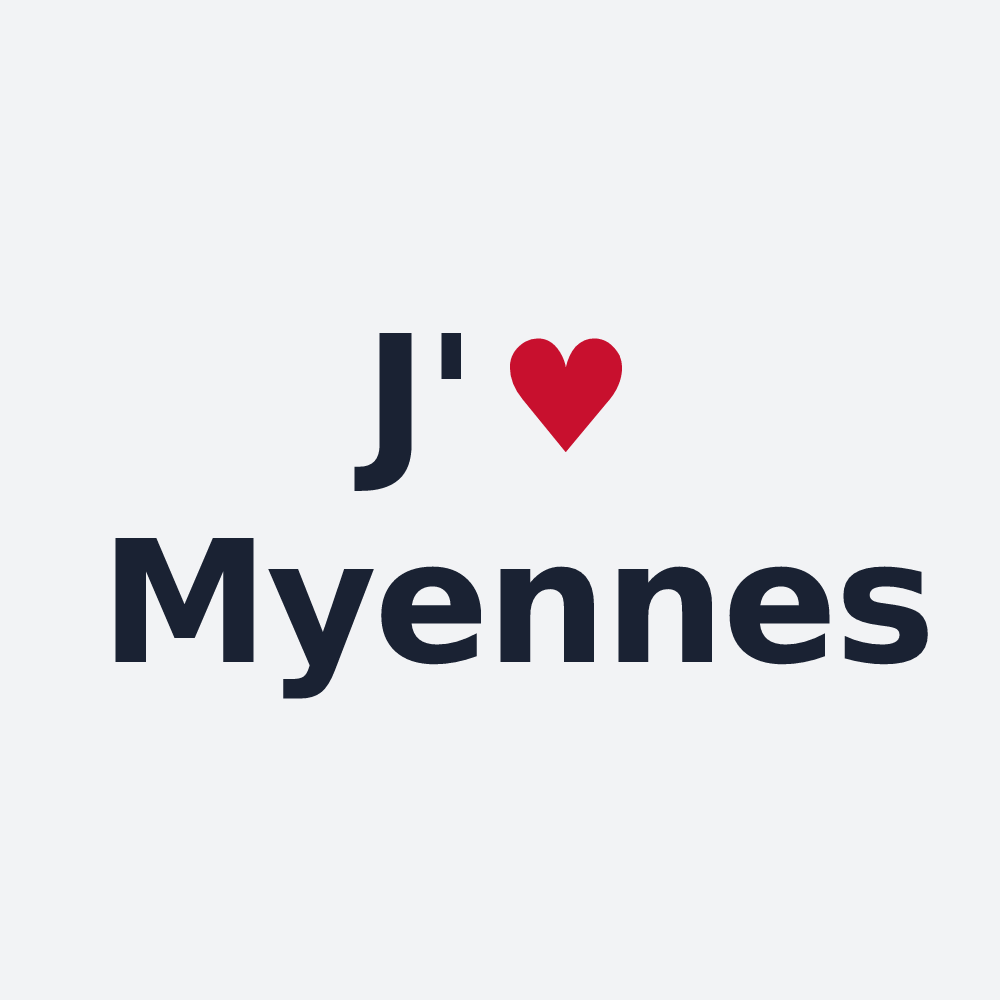 Poster personnalisé Myennes — design J'aime Myennes