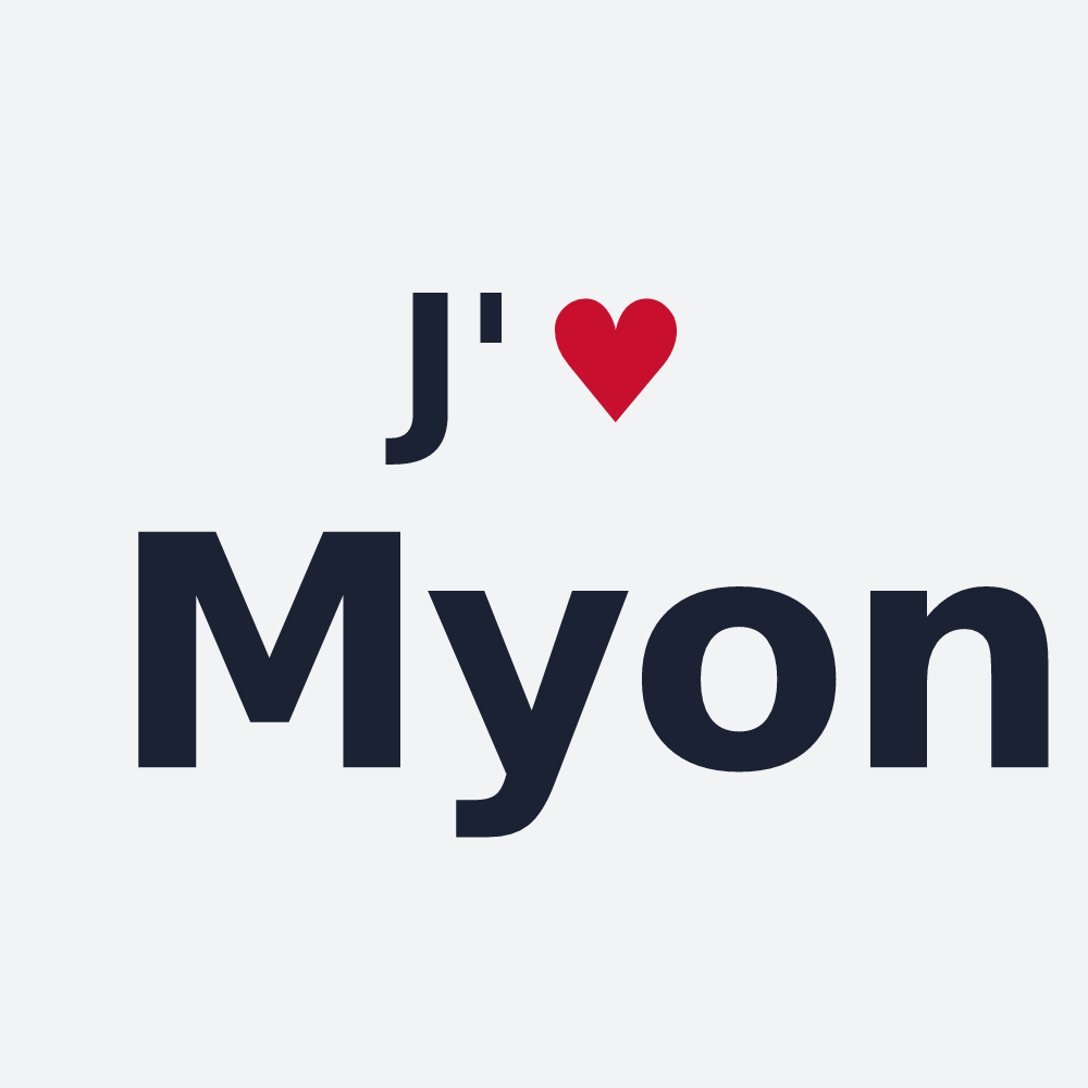 Poster personnalisé Myon — design « J'aime Myon » imprimé sur le poster