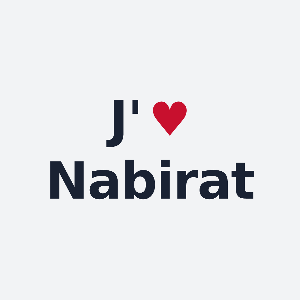 Poster personnalisé Nabirat — design « J'aime Nabirat » imprimé sur le poster