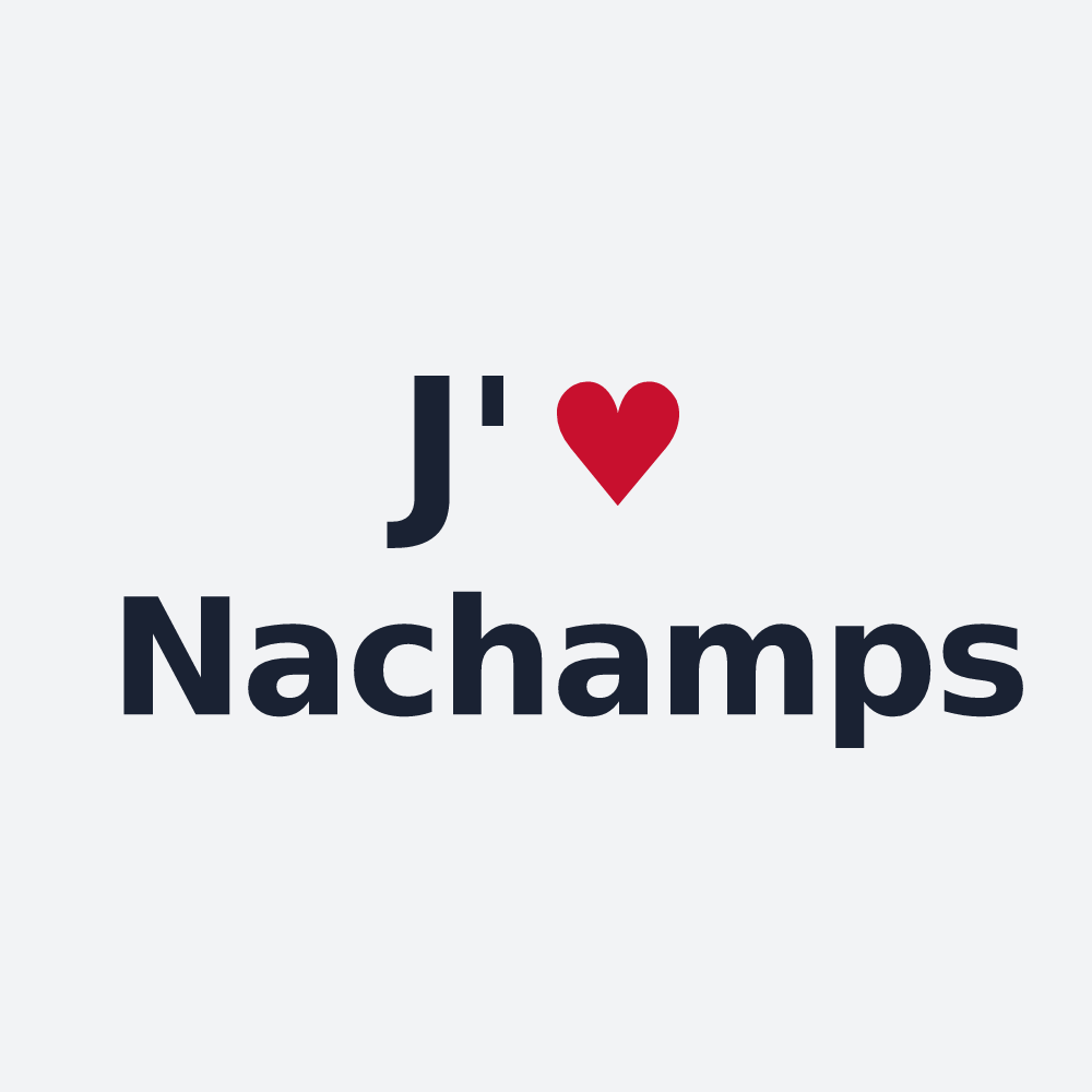 Poster personnalisé Nachamps — design « J'aime Nachamps » imprimé sur le poster
