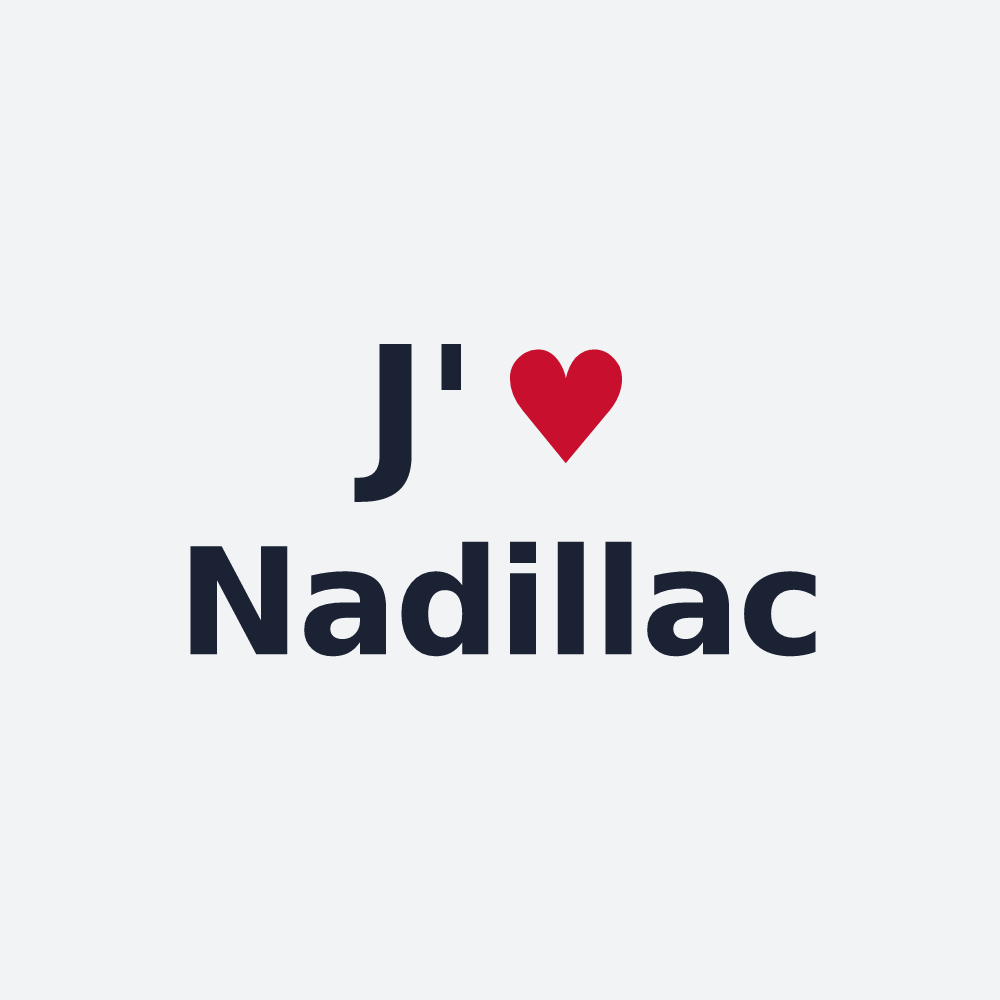 Poster personnalisé Nadillac — design « J'aime Nadillac » imprimé sur le poster