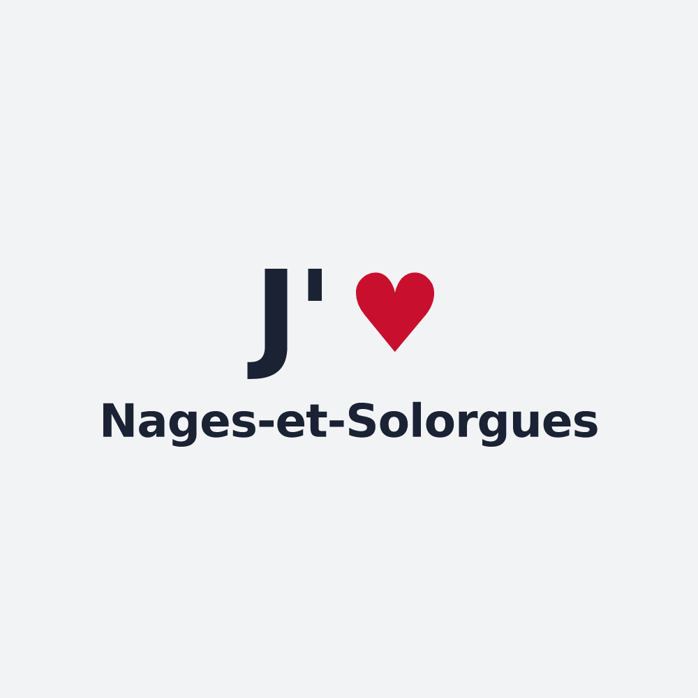 Poster personnalisé Nages-et-Solorgues — design J'aime Nages-et-Solorgues