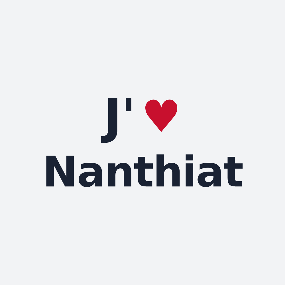 Poster personnalisé Nanthiat — design « J'aime Nanthiat » imprimé sur le poster