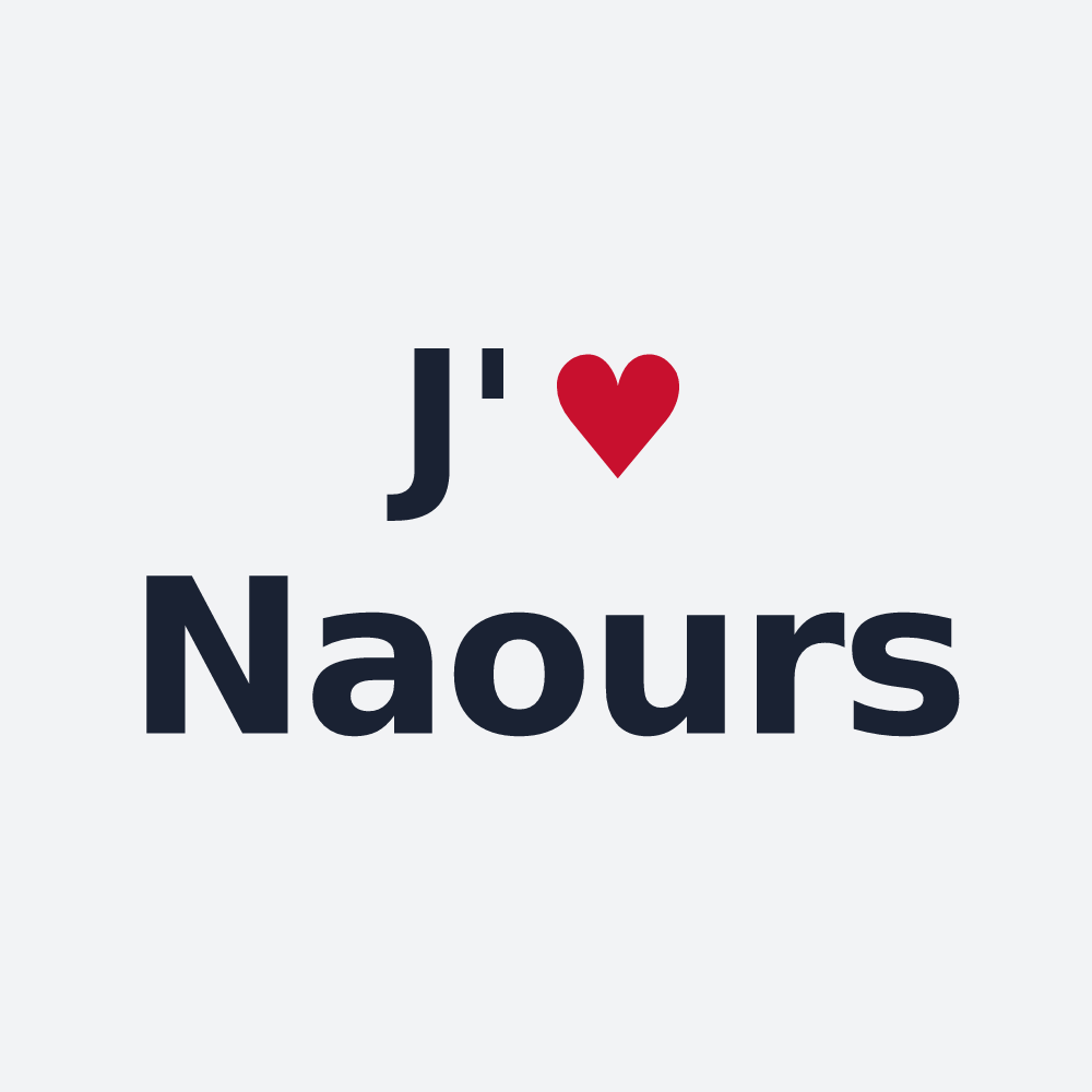 Poster personnalisé Naours — design « J'aime Naours » imprimé sur le poster