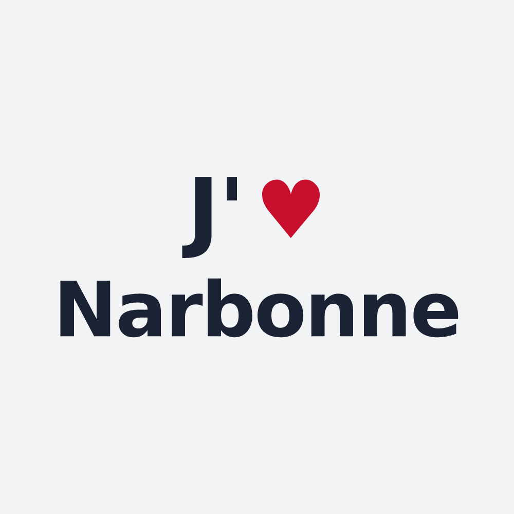Poster personnalisé Narbonne — design « J'aime Narbonne » imprimé sur le poster