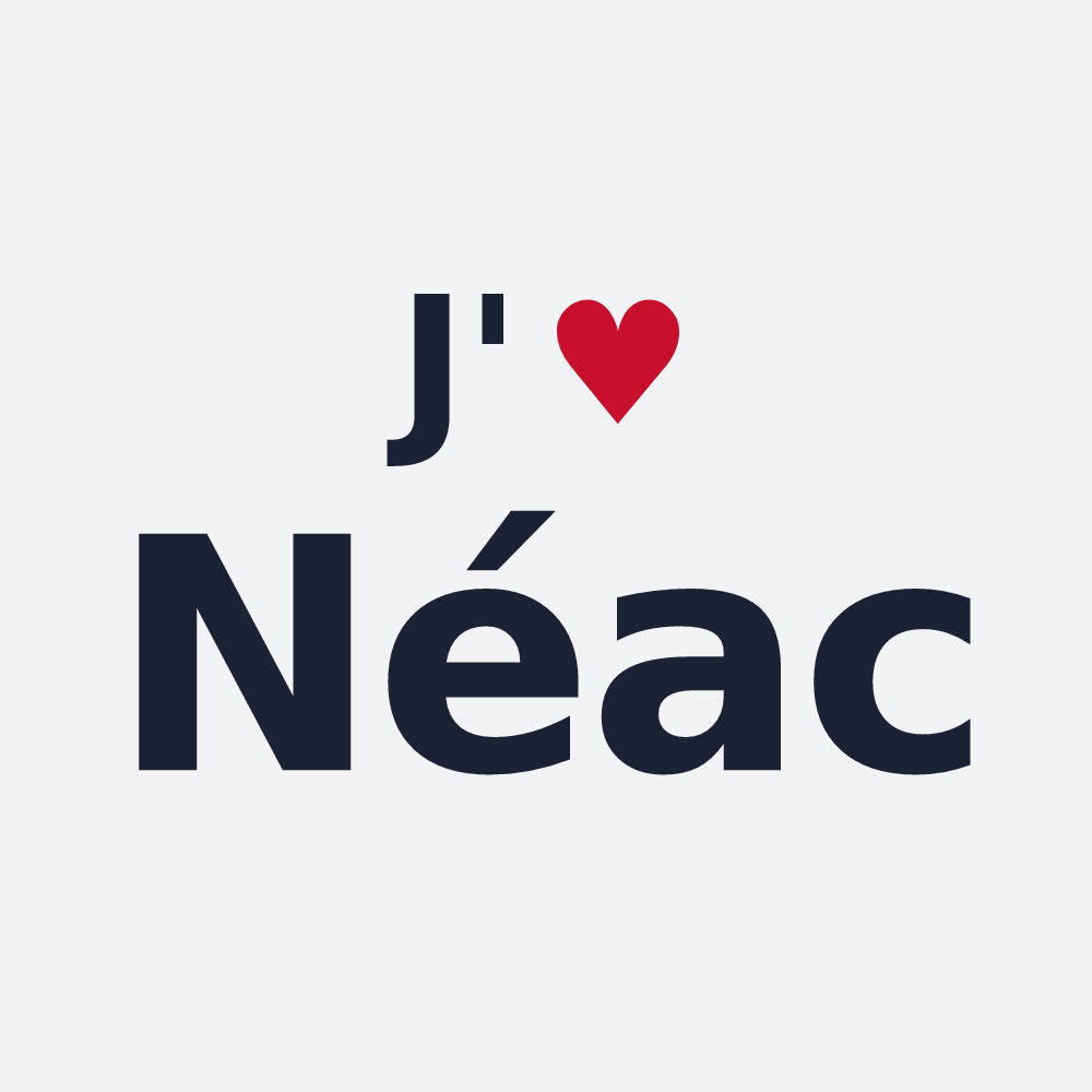 Poster personnalisé Néac — design « J'aime Néac » imprimé sur le poster