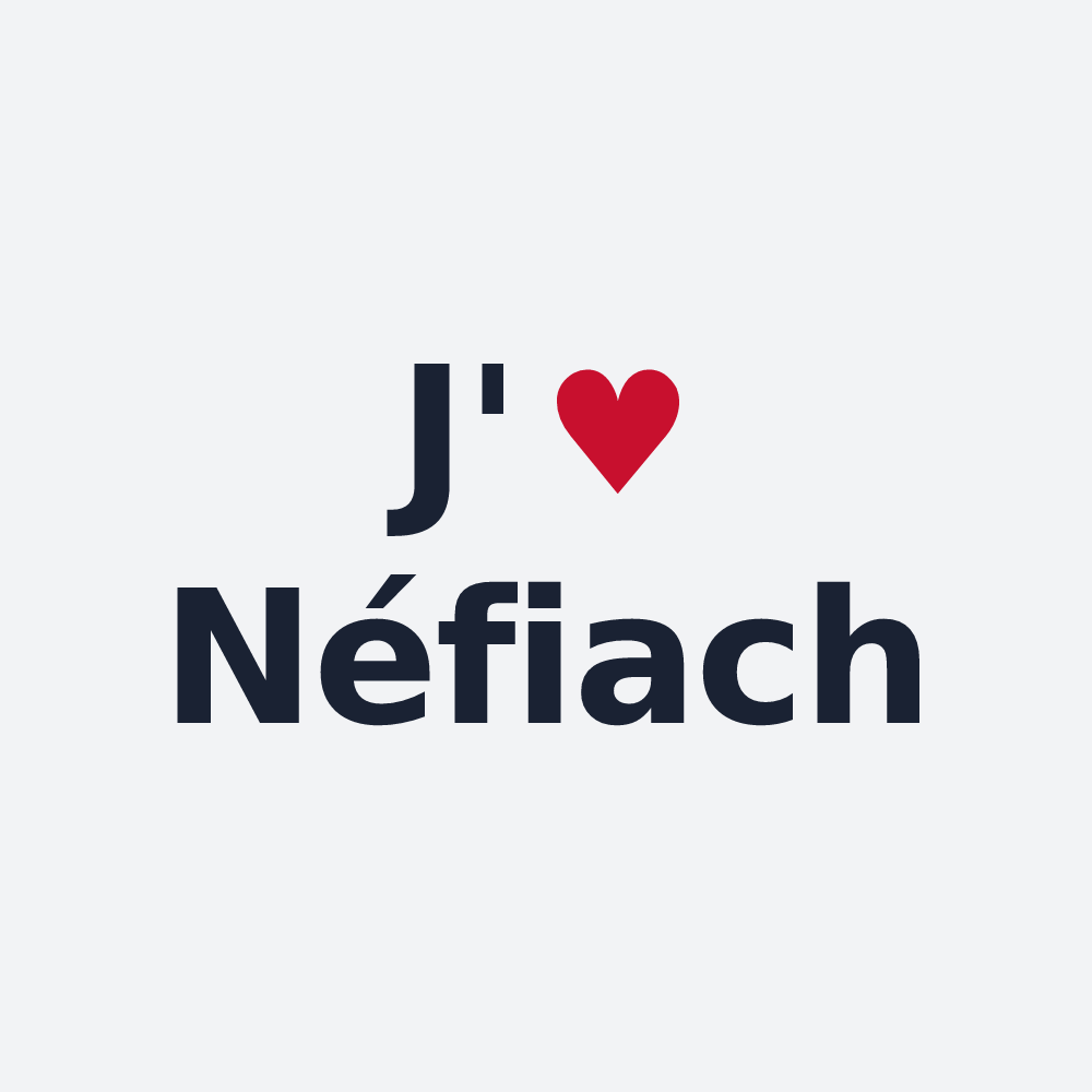 Poster personnalisé Néfiach — design « J'aime Néfiach » imprimé sur le poster