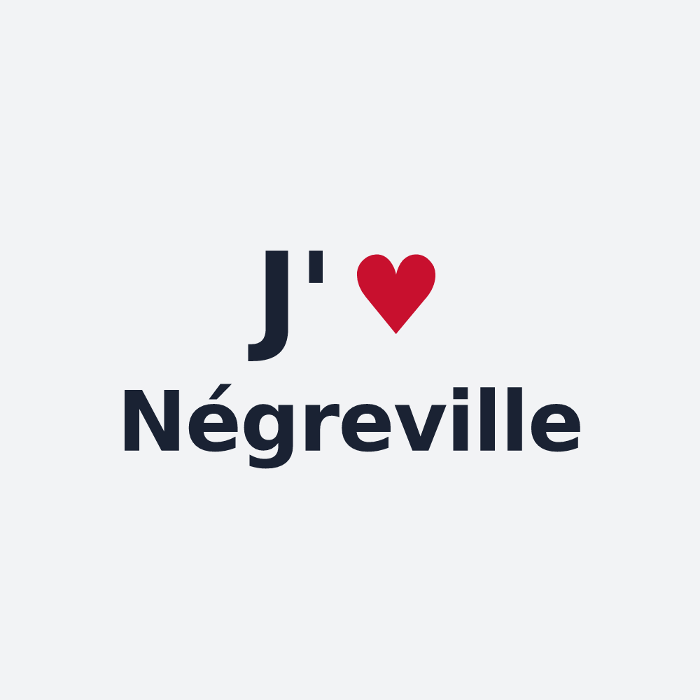 Poster personnalisé Négreville — design « J'aime Négreville » imprimé sur le poster
