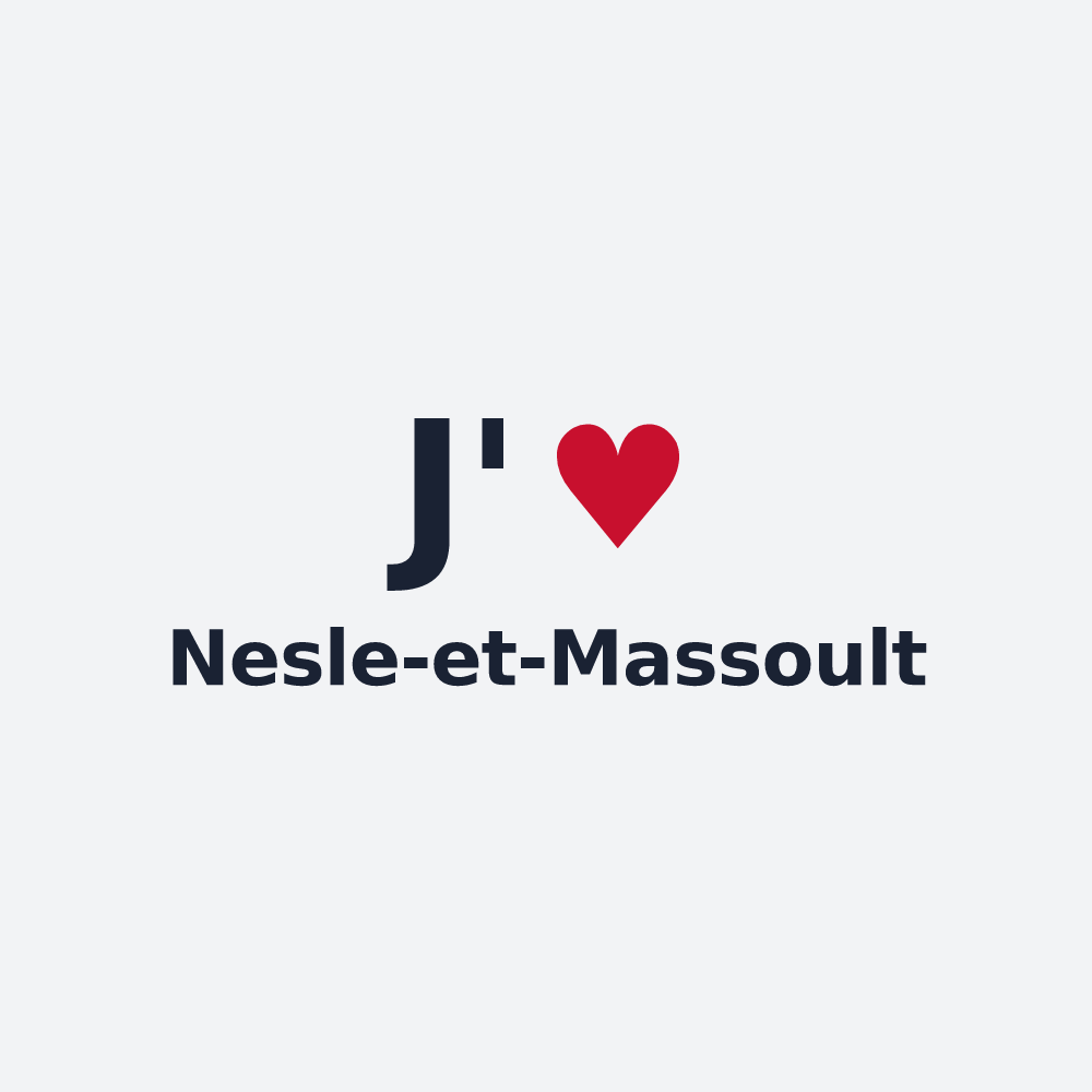 Poster personnalisé Nesle-et-Massoult — design « J'aime Nesle-et-Massoult » imprimé sur le poster