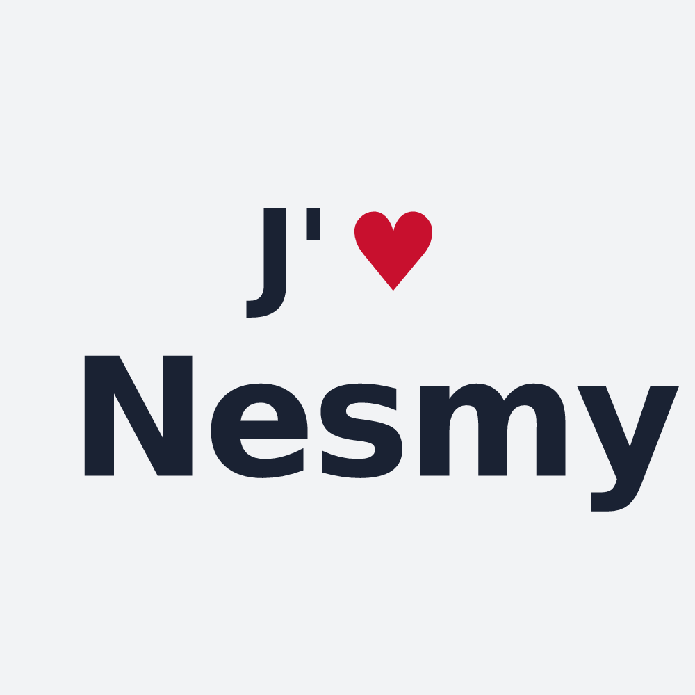 Poster personnalisé Nesmy — design « J'aime Nesmy » imprimé sur le poster