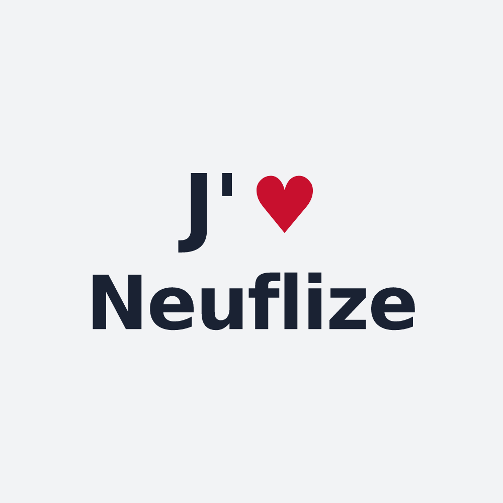 Poster personnalisé Neuflize — design J'aime Neuflize