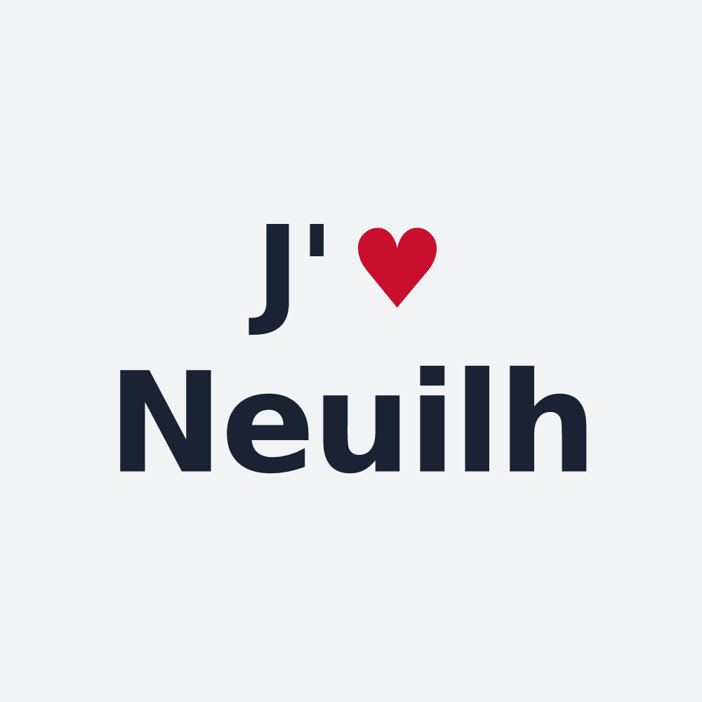 Poster personnalisé Neuilh — design « J'aime Neuilh » imprimé sur le poster
