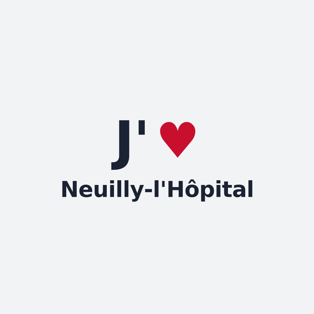 Poster personnalisé Neuilly-l'Hôpital — design J'aime Neuilly-l'Hôpital