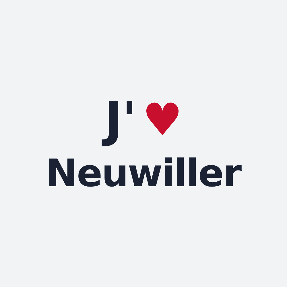 Poster personnalisé Neuwiller — design « J'aime Neuwiller » imprimé sur le poster