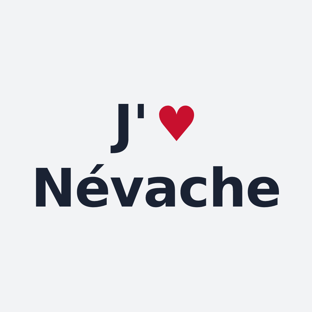 Poster personnalisé Névache — design « J'aime Névache » imprimé sur le poster