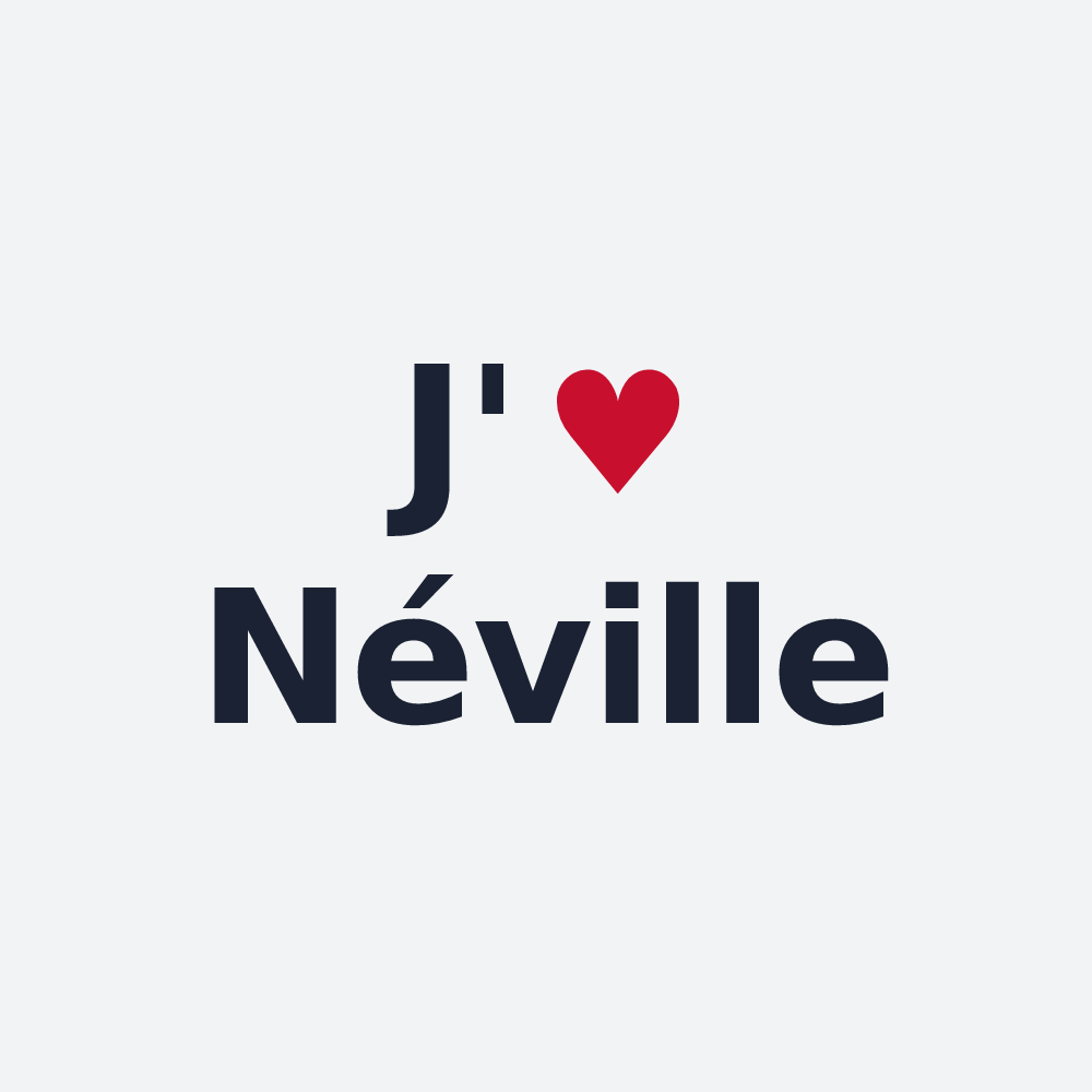 Poster personnalisé Néville — design « J'aime Néville » imprimé sur le poster