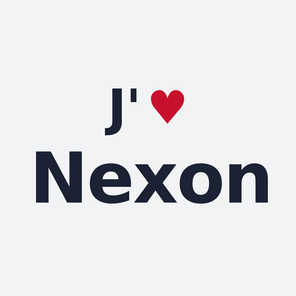 Poster personnalisé Nexon — design « J'aime Nexon » imprimé sur le poster