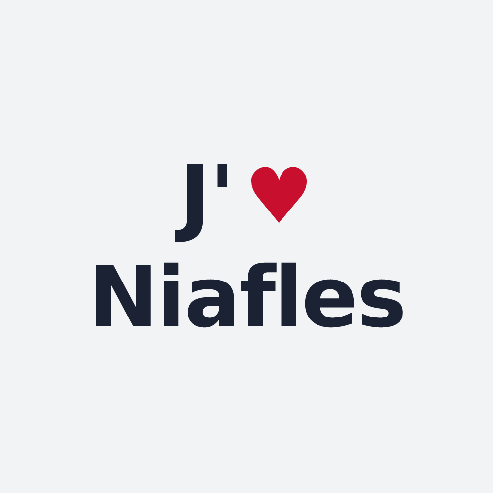 Poster personnalisé Niafles — design « J'aime Niafles » imprimé sur le poster