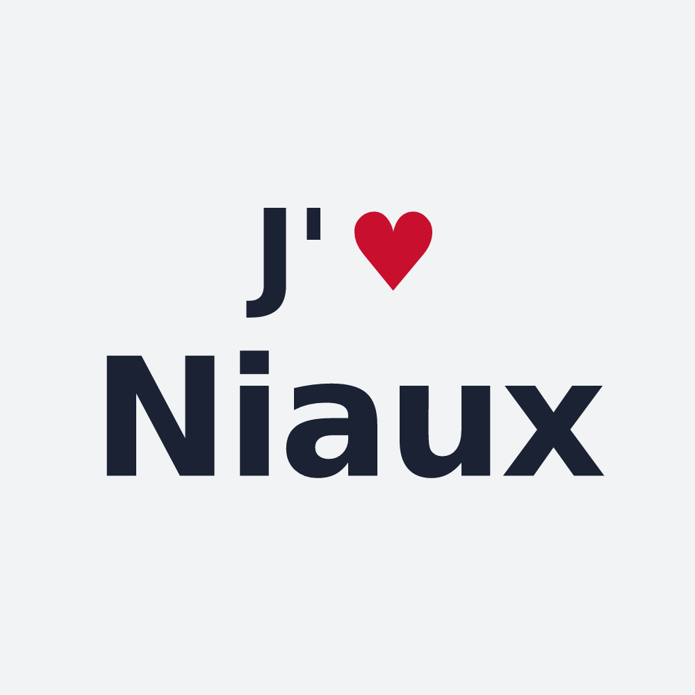 Poster personnalisé Niaux — design « J'aime Niaux » imprimé sur le poster