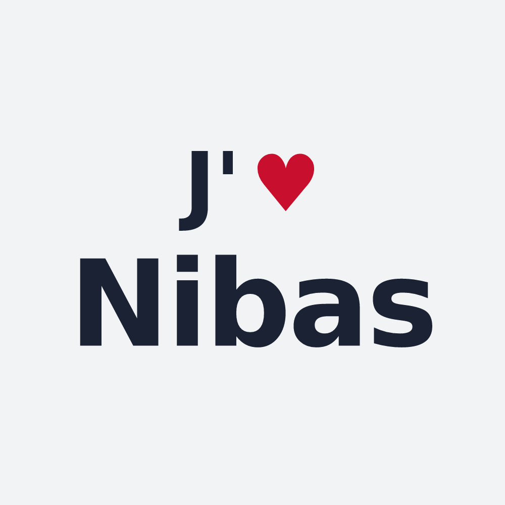 Poster personnalisé Nibas — design « J'aime Nibas » imprimé sur le poster