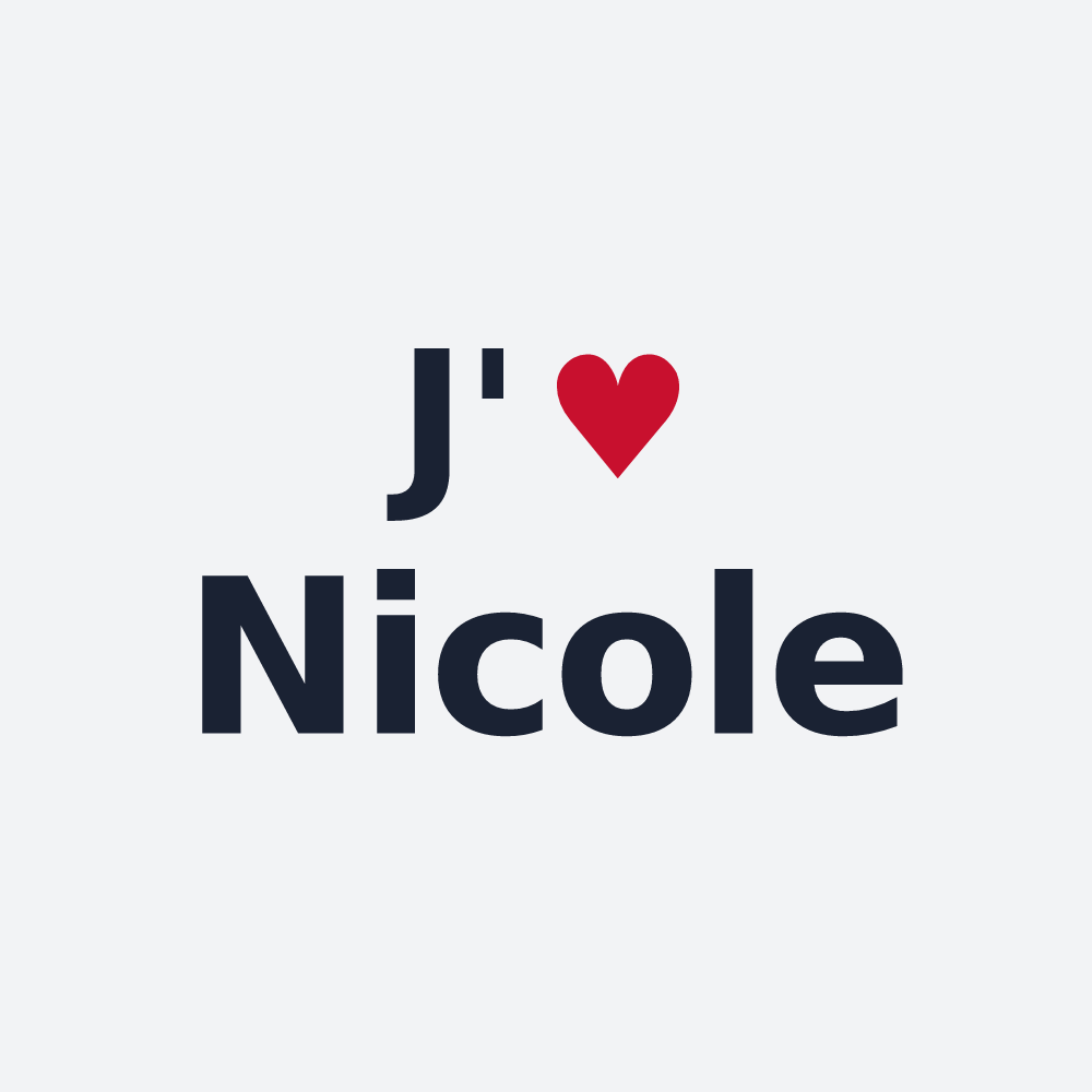 Poster personnalisé Nicole — design « J'aime Nicole » imprimé sur le poster