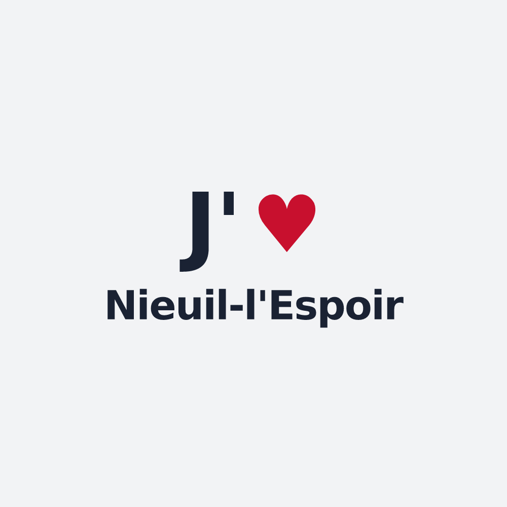 Poster personnalisé Nieuil-l'Espoir — design « J'aime Nieuil-l'Espoir » imprimé sur le poster
