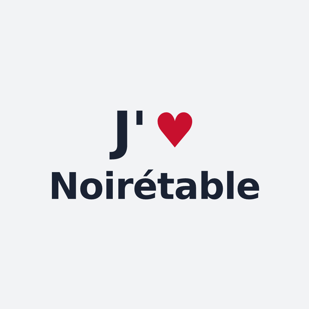 Poster personnalisé Noirétable — design J'aime Noirétable