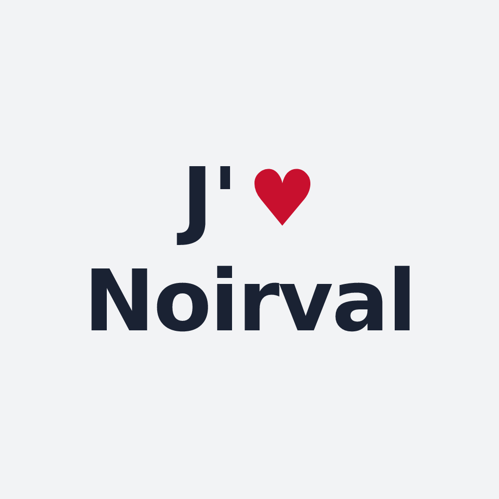 Poster personnalisé Noirval — design « J'aime Noirval » imprimé sur le poster