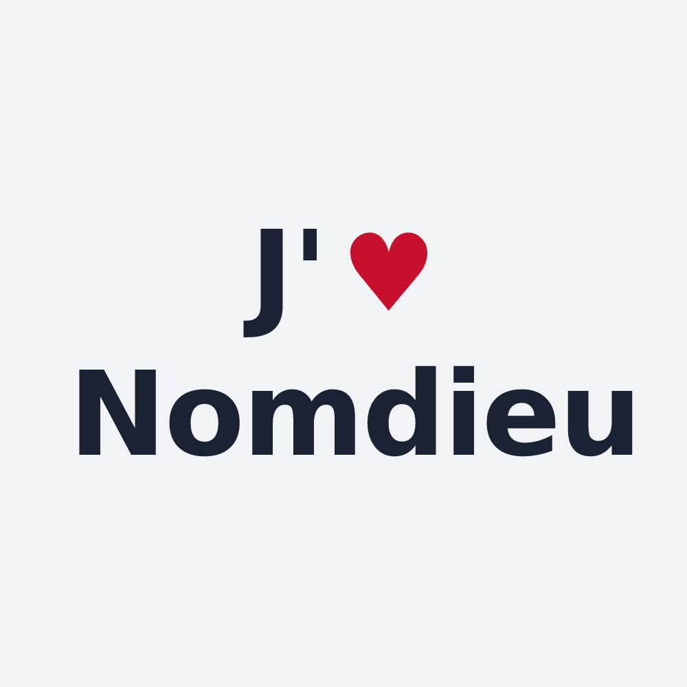 Poster personnalisé Nomdieu — design J'aime Nomdieu