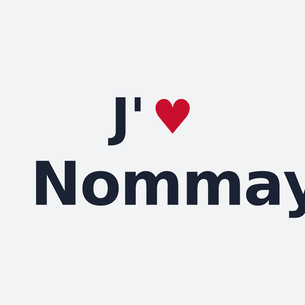 Poster personnalisé Nommay — design « J'aime Nommay » imprimé sur le poster