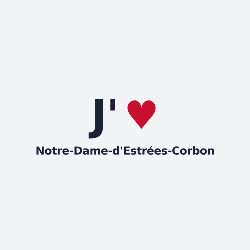 Poster personnalisé Notre-Dame-d'Estrées-Corbon — design J'aime Notre-Dame-d'Estrées-Corbon