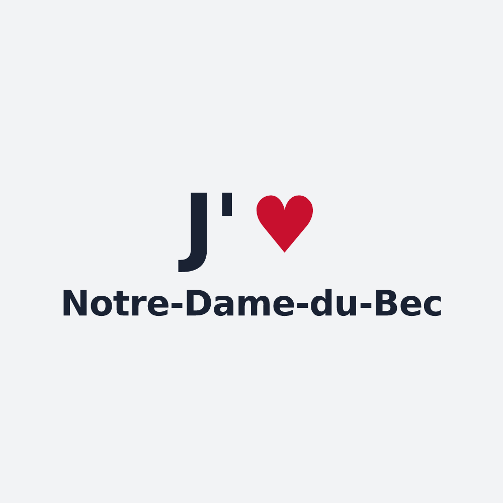 Poster personnalisé Notre-Dame-du-Bec — design J'aime Notre-Dame-du-Bec