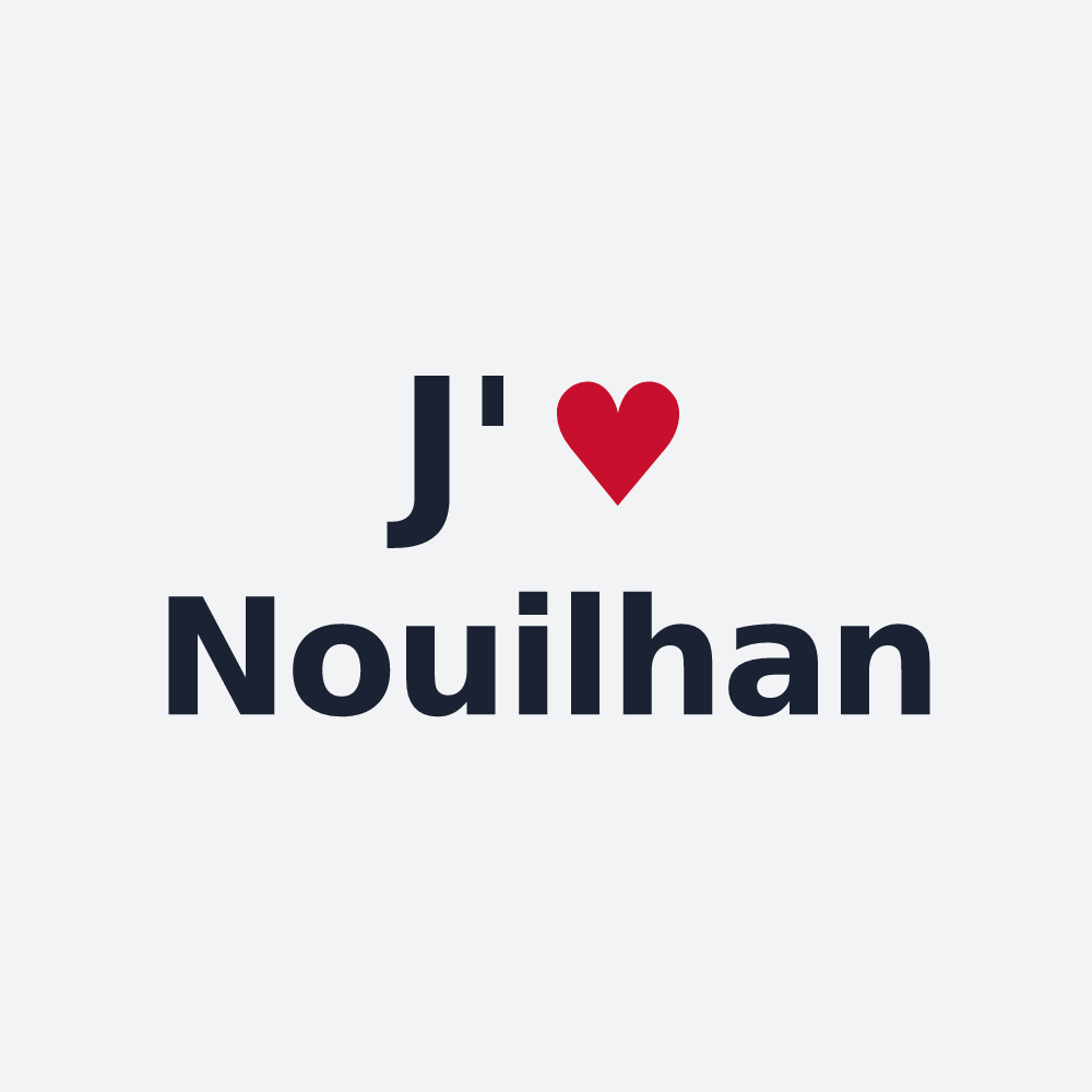 Poster personnalisé Nouilhan — design « J'aime Nouilhan » imprimé sur le poster