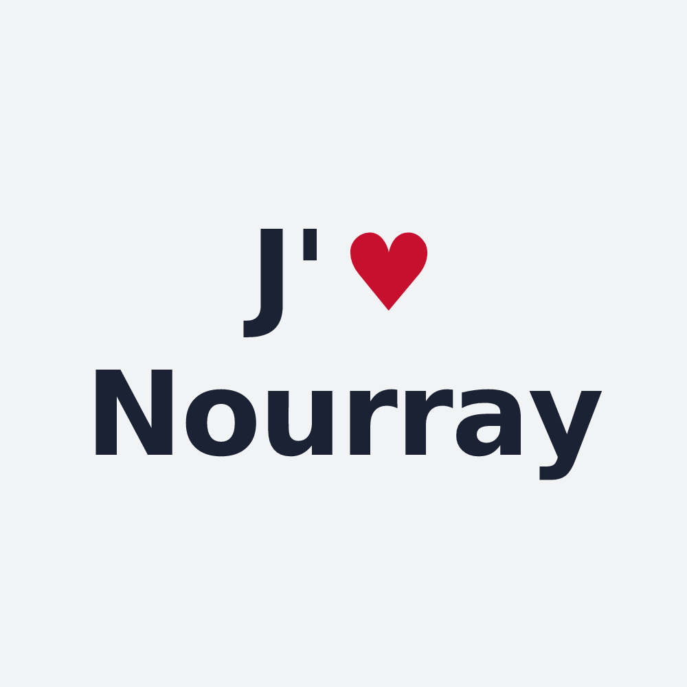 Poster personnalisé Nourray — design « J'aime Nourray » imprimé sur le poster