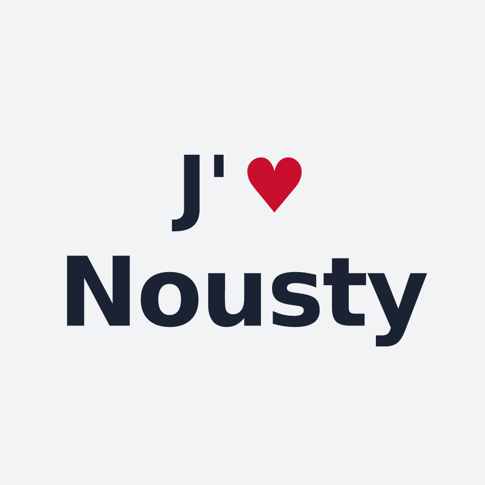 Poster personnalisé Nousty — design J'aime Nousty